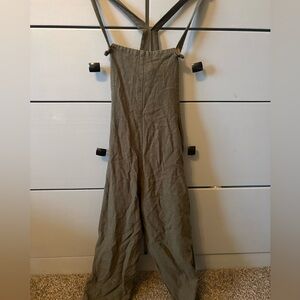 Linen Olive Green Women's Jumpsuit